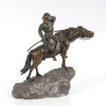 BAUER, Siegfried: Kosake zu Pferd.Bronze schwarz und braun patiniert, bezeichnet,