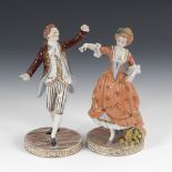 Tanzpaar, POTSCHAPPEL.2 Figuren. Blaumarke, ab 1901. Modell-Nr. 10753 und 10750. Farb-