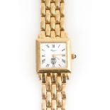 Goldene Damenarmbanduhr, CHOPARD.750 gepunzt, Feingehaltsstempel, geprägt "Nº35 Margrit Schneitler",