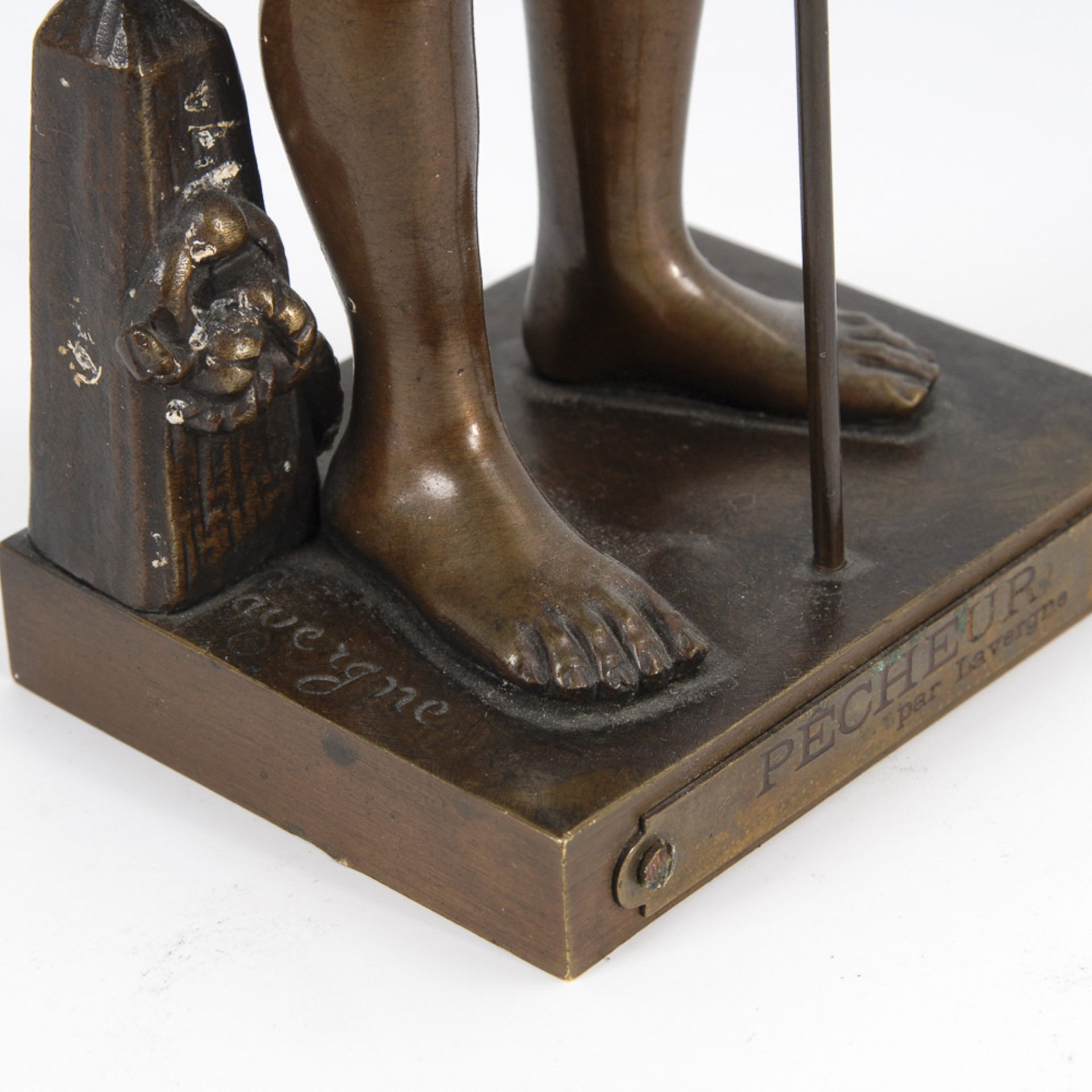 LAVERGNE, Adolphe Jean: Der Angler.Bronze patiniert, bezeichnet, auf der Bronze-Plinthe - Bild 7 aus 7