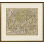 Landkarte des Schwäbischen Kreises - Christoph Weigel d.Ä.Kolorierter Kupferstich, Platte 33 x 40