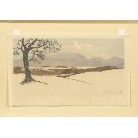 BUCHWALD-ZINNWALD, Erich: Winterlandschaft.Farbholzschnitt, Bleistiftsignatur, Blatt 16,5 x 28 cm,