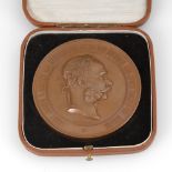 Medaille "Weltausstellung 1873 Wien" im Etui.Kupfer, "J. Tautenhayn" bezeichnet. ø 7 cm, Original-