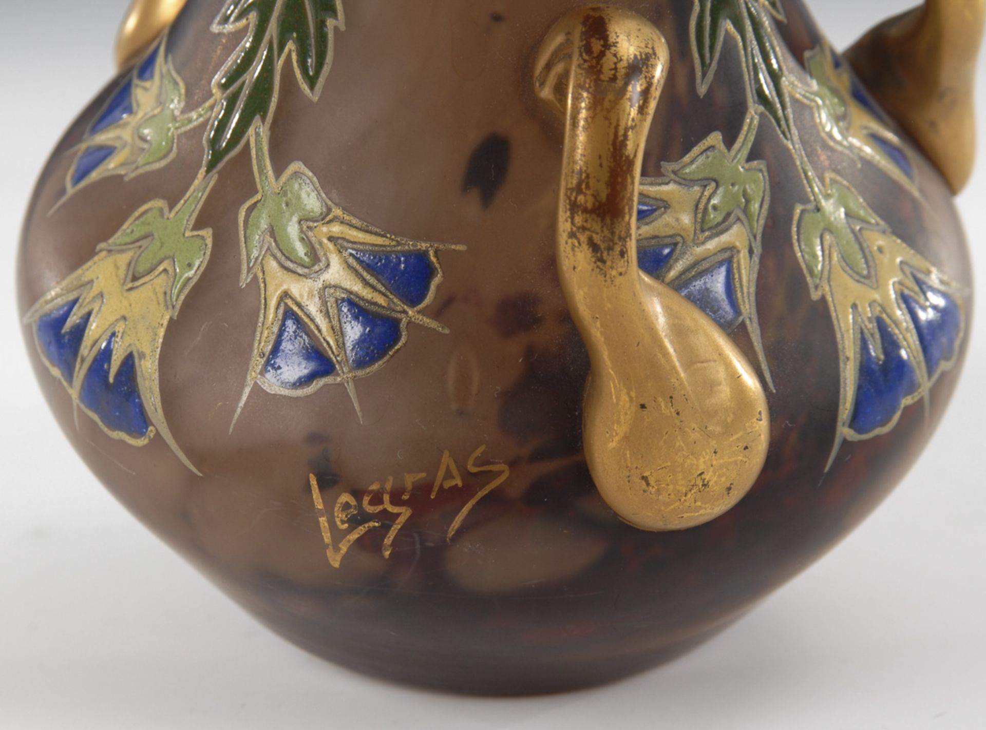 Vase mit Emailmalerei, LEGRAS & CIE.Verreries de St. Denis et de Pantin Réunies, Legras & Cie, um - Bild 2 aus 2