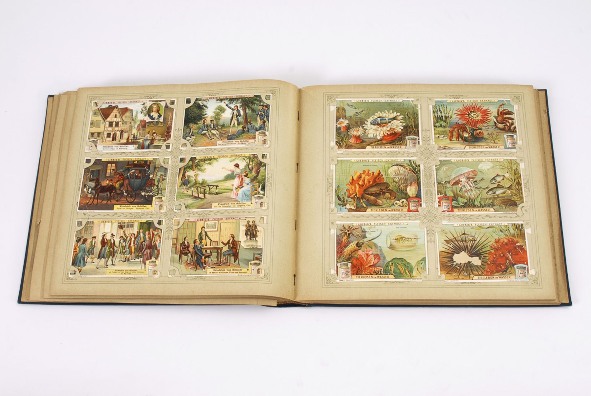 "Liebigbilder-Album".84 Serien zu je 6 Bildern, um 1900. Im blauen Album mit Blütenzweigen. 28 x - Bild 2 aus 2