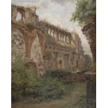 FRITZ, Otto: "Ruine Münzenberg".Öl/Leinwand, rechts unten signiert/datiert: (18)95, verso