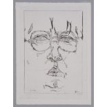 JANSSEN, Horst (1929 Hamburg - 1995 Hamburg):"Porträt mit Brille".Radierung 1970, monogrammiert,