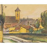 GADOR: Stadtansicht.Mischtechnik, rechts unten signiert, 20. Jh. Bildausschnitt 19 x 27 cm,