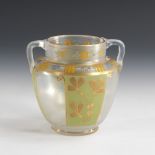 Jugendstil-Vase, FRITZ HECKERT.Zypernglas "Krystallcypern". Fritz Heckert, Petersdorf/Schlesien,
