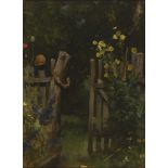 SPERL, Johann zugeschrieben: Gartenstück.Öl/Leinwand/Karton, unsigniert, Ende 19. Jh. 24 x 18 cm,