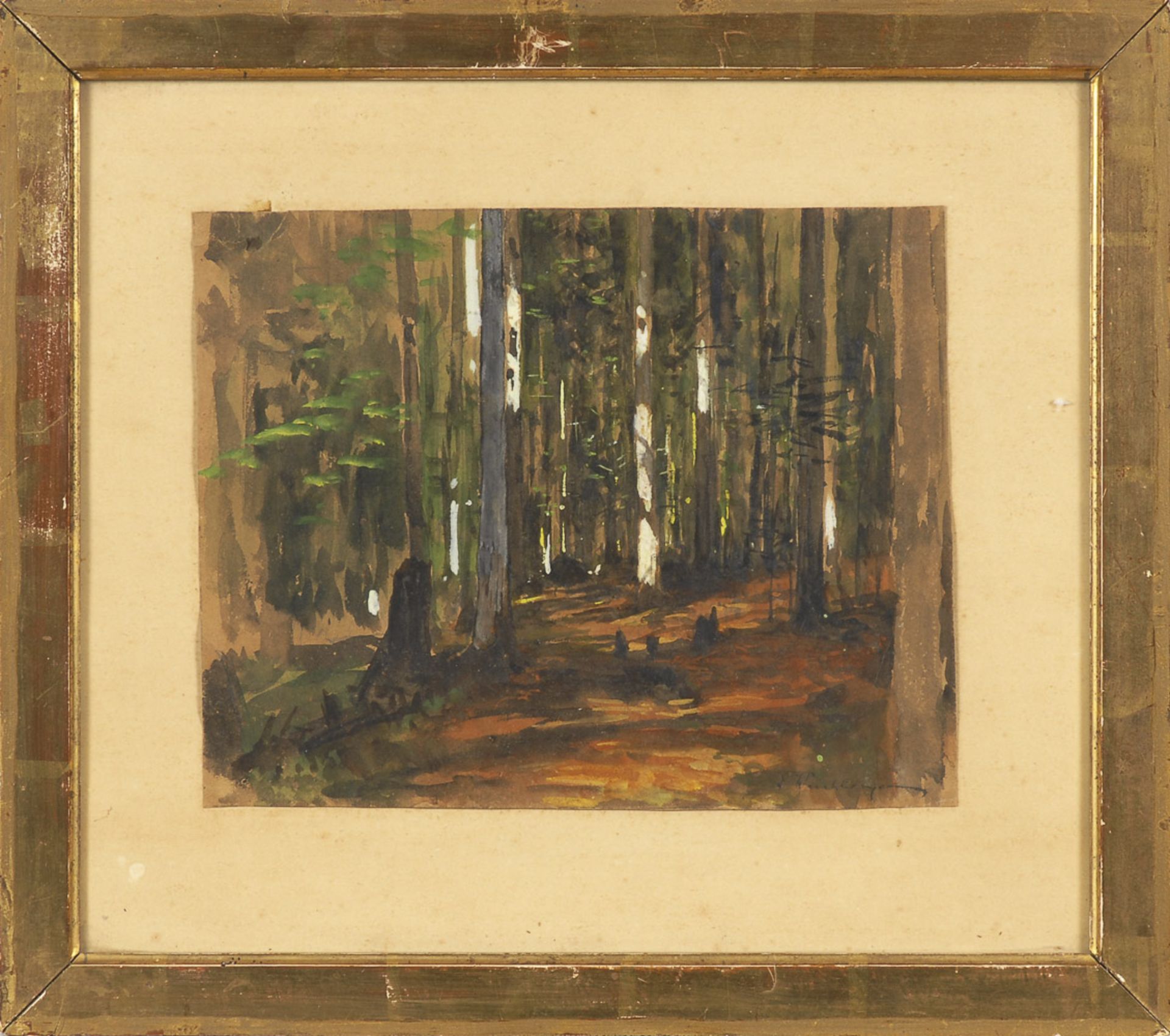 WEICHBERGER, Eduard: Waldinneres.Aquarell, rechts unten signiert. 20 x 26 cm, verglaster - Bild 2 aus 3