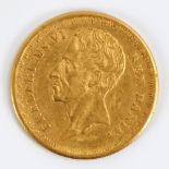 Frederiks d'or - Dänische Goldmünze 1835."Fredericus VI Rex Daniae" und großes Wappen von 1819-1903.