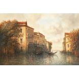 RITTER, L.: Kanal in Venedig.Öl/Holz, rechts unten signiert. 63 x 92 cm, grau patinierter