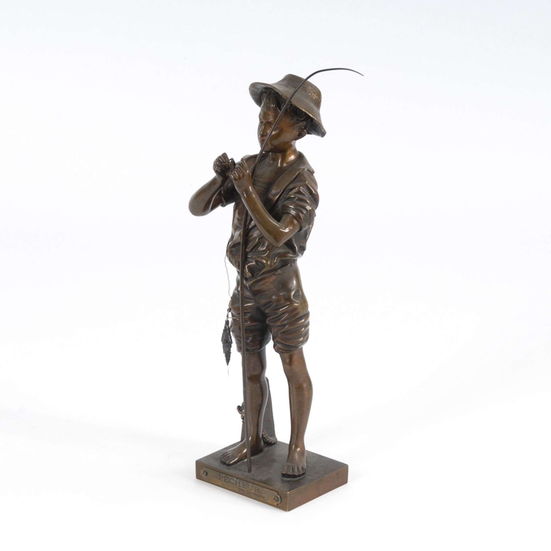 LAVERGNE, Adolphe Jean: Der Angler.Bronze patiniert, bezeichnet, auf der Bronze-Plinthe - Bild 3 aus 7