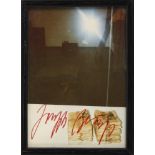 BEUYS, Joseph: Signierte Postkarte.Farboffsetdruck, Stiftsignatur, Ansicht 14 x 10 cm, gerahmt 42