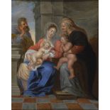 VAN DYCK, Anthonis Nachfolge: Die heilige Familie.Öl/Holz, unsigniert, 17. Jh. 39 x 30 cm,