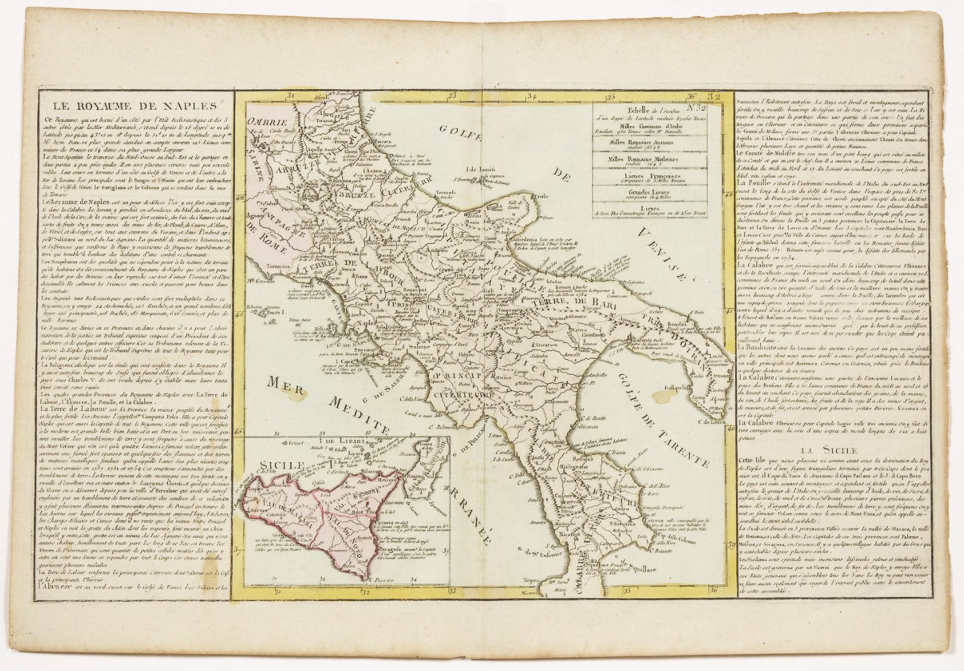 3 Landkarten von Italien - Jean-Baptiste Louis Clouet.Kolorierte Kupferstiche, um 1760, Blatt je ca. - Image 3 of 3