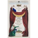 Hochfürstliches Widmungsblatt 1849."Zum 28. ten Januar 1849 Sr. Hochfürstlichen Durchlaucht