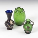 3 Vasen mit Silberbemalung, CARL GOLDBERG.Carl Goldberg, Glasraffinerie und Glasmalerei, Haida, nach