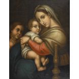 RAFFAEL - Kopie nach: Madonna della Sedia.Öl/Leinwand/Karton, unsigniert, 19. Jh. 68 x 53 cm,