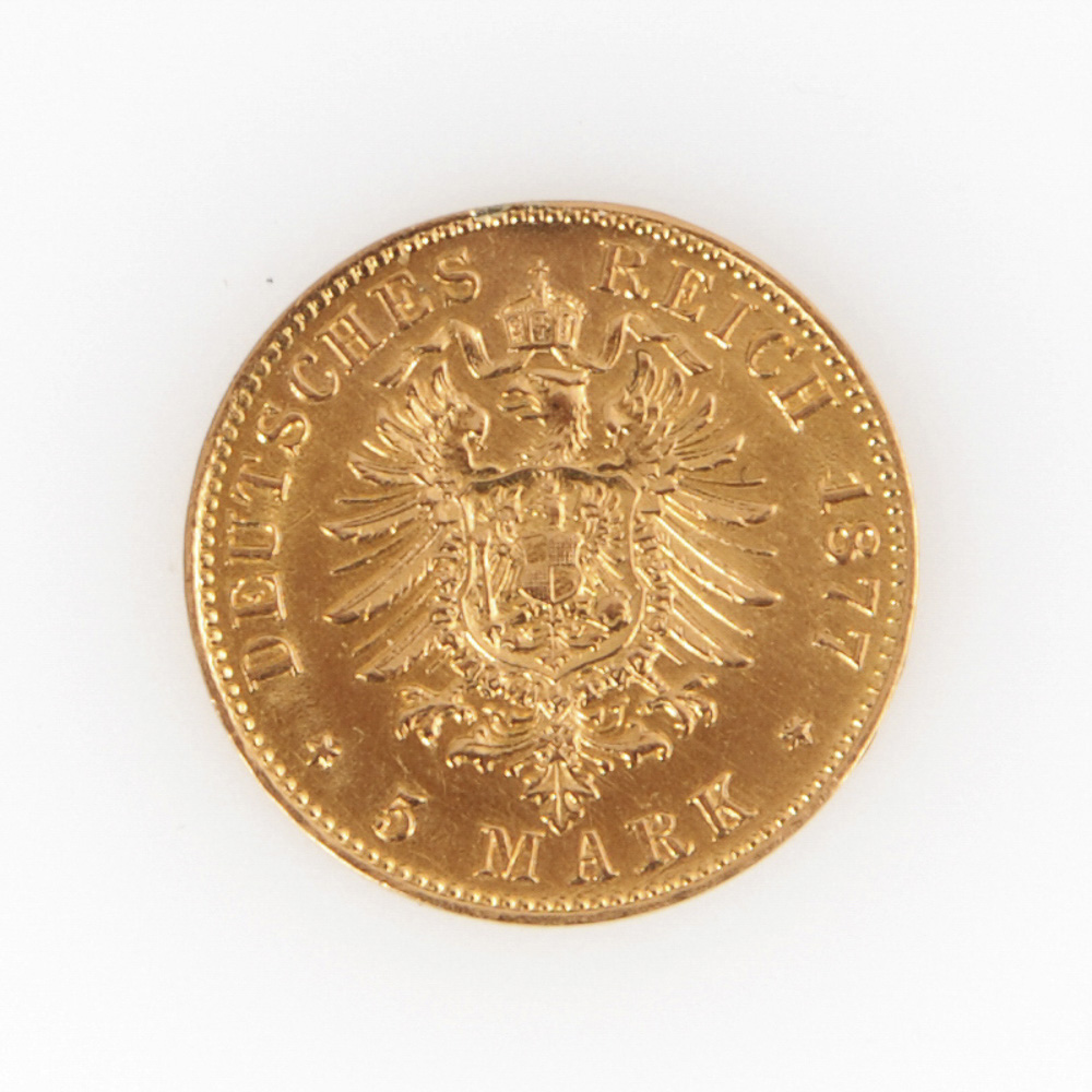 5 Mark Bayern 1877."Ludwig II. Koenig von Bayern". Zustand: vz- - -18.00 % buyer's premium on the - Image 2 of 2