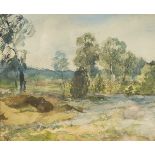 Monogrammist "MK": Landschaft.Aquarell, links unten monogrammiert, verso als Max Klinger