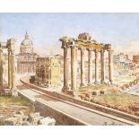 ARMINI, R.: Forum Romanum.Aquarell, rechts unten signiert. 20 x 26 cm, verglaster Goldstuckrahmen 31