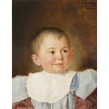 FELGENTREFF, Paul (1854 Potsdam - 1933 München):"Kinder-Porträt".Öl auf Holz, signiert, 18 x 14