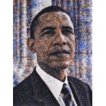 SILVERS, Robert: Barack Obama.Fotomosaik, C-Print, 2009. 122 x 91,5 cm.■ US-Amerikanischer