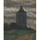 ENGEL, Otto Heinrich: Leuchtturm auf Neuwerk.Pastell, links unten signiert. 32,5 x 26,5 cm,