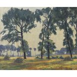 RASENBERGER, Alfred: Sonnige Landschaft.Öl/Leinwand, rechts unten signiert. 50 x 60 cm, silber-