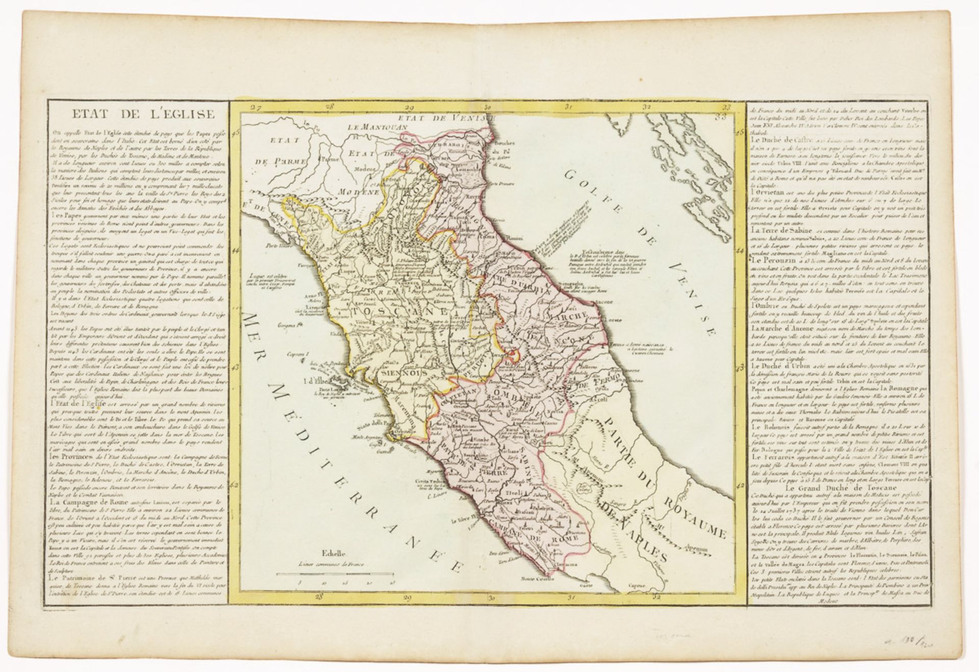 3 Landkarten von Italien - Jean-Baptiste Louis Clouet.Kolorierte Kupferstiche, um 1760, Blatt je ca. - Bild 2 aus 3