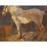 WOLF, Georg: Pferdebild.Öl/Leinwand, unsigniert, auf Rahmenschild bezeichnet. 47 x 60 cm,