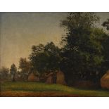 ACHENBACH, Andreas: Kleine Landschaft.Öl/Malkarton/Holz, mittig unten signiert. 36 x 46 cm,