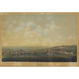 Ansicht der Stadt Weimar.Kolorierte Lithografie, um 1840, Ansicht 22 x 33,5 cm, verglast und