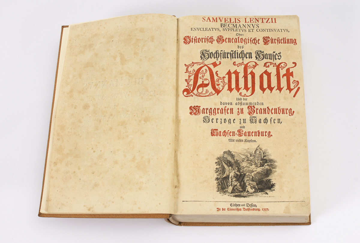 Lentzii, Samuelis: Historisch-Genealogische Fürstellung des Hauses Anhalt."Samuelis Lentzii - Image 2 of 5
