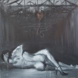 XIAOJIA, Zhao: Ohne Titel.Öl/Leinwand, links oben signiert. 150 x 150 cm, ungerahmt.Verschlungen