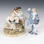 Allegorie "Der Frühling" und Gärtner, MEISSEN.Knaufschwerter, ab 1850-1918, 1. Wahl. 1x farb- und