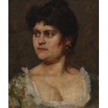 POSSIN, Rudolf: Damenporträt.Öl/Malkarton, rechts oben signiert/datiert: 1886. 46 x 39 cm, teils