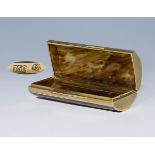 Art déco-Schildpatt-Gold-Etui.Victor Mayer, Pforzheim erste Hälfte 20. Jahrhundert, 750erGelbgold (