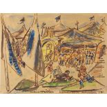 HÜTHER, Julius (1881 Cannstadt - 1954 München):"Oktoberfest in München".Aquarell, signiert, datiert: