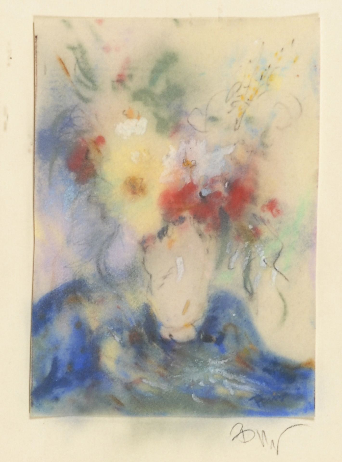 BAUR, Alwin: Zwei Blumenbilder.Je Pastell, links bzw. rechts unten signiert. Je 18 x 13 cm, je - Bild 3 aus 3