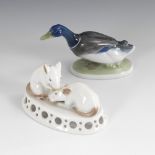 Ente und Mäusegruppe, ROSENTHAL.Marke Kunstabteilung Stammwerk Selb, um 1925/30. Modell-Nr. K 171