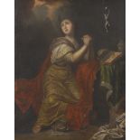 Barockmaler: Maria Magdalena.Öl/Leinwand, unsigniert, 18. Jh. 51 x 41 cm, schwarz-goldener Rahmen 76