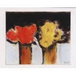 BAUR, Alwin: Blumenstück.Pastell, rechts unten signiert. 18 x 22 cm, verglastes Passepartout