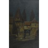 EILERS, Wilhelm: "Stadttor von Iphofen bei Nacht."Öl/Malkarton, rechts unten signiert mit Zusatz