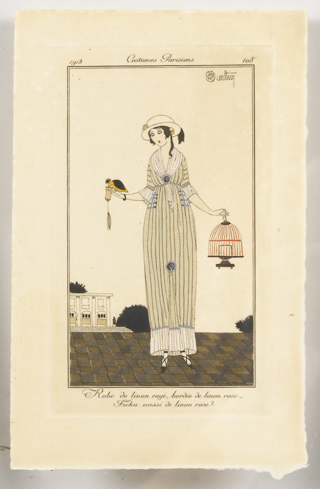 9 Blätter aus "Journal des Dames et des Modes".Kolorierte Radierungen, Platte je 18 x 11 cm, Blatt - Image 9 of 9