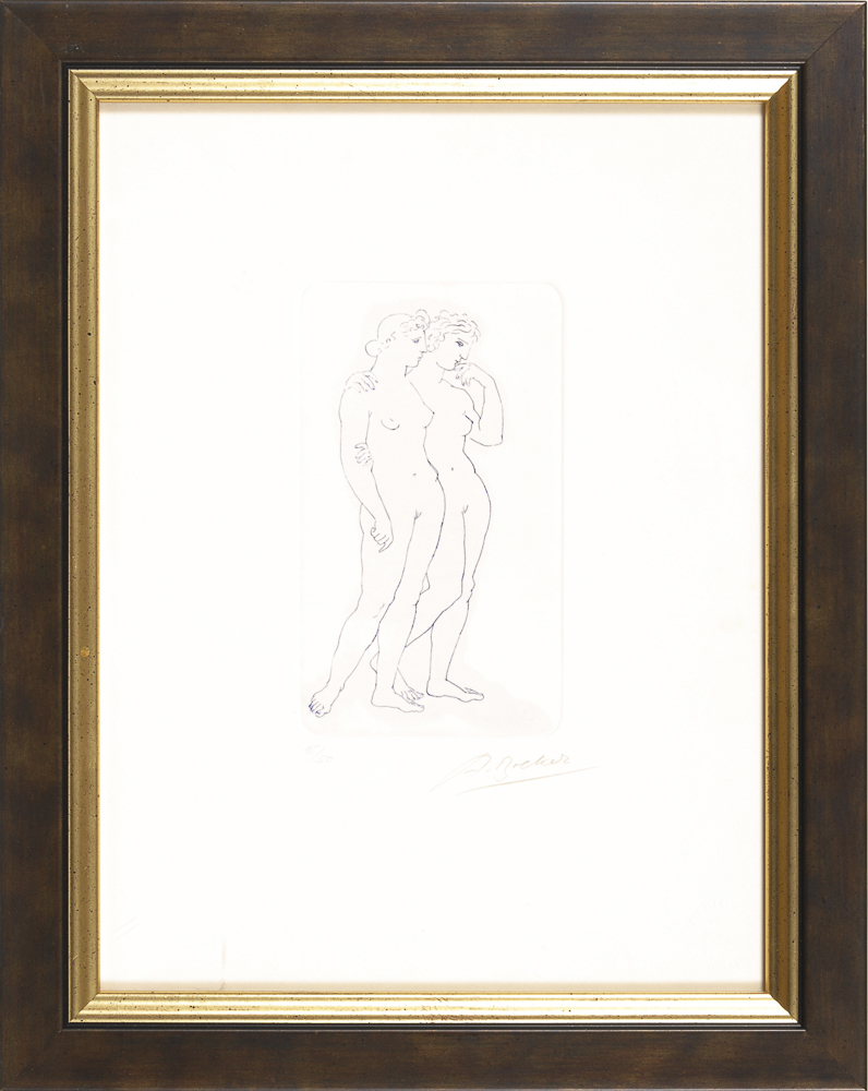 BREKER, Arno: "Zwei Mädchen".Farblithografie, 1981, Bleistiftsignatur, Exemplar 15/50, Platte 16,5 x - Image 2 of 2