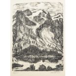 HECKEL, Erich: Bergige Landschaft.Lithografie, Bleistiftsignatur, datiert [19]65, Exemplar 60/65,