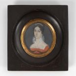 Miniatur um 1800: Damenporträt.Tempera/Elfenbein(?), verso bezeichnet: "Madame Paget Moutillard".